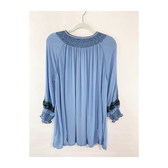 Free People Wind Willow Embroidery Blue Dress - Picture 12 of 12